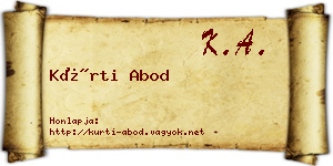 Kürti Abod névjegykártya